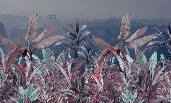 Panoramic botanical wallpaper