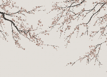 Papier peint panoramique Sakura beige