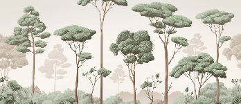 Papier peint brise légère pinède