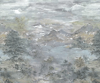 Papier peint paysage tendance peinture