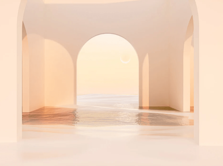 Papel pintado arco panorámico puesta de sol