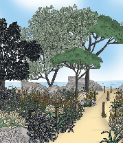 Papel pintado paisaje Francia costa