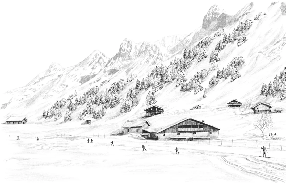 Papier peint Clusaz ski fond montagne Confins