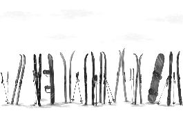 Papier peint panoramique skis colorés