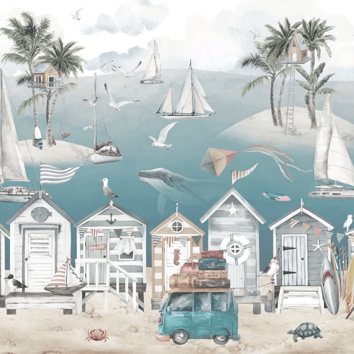 Papel pintado Dormitorio infantil - Cabane des mers