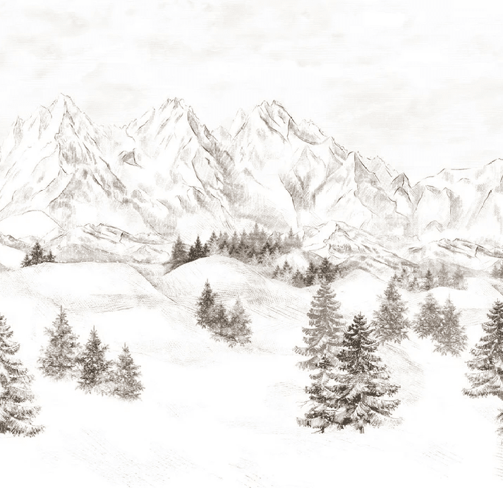 Papier peint montagne massif des Alpes - Muralconcept