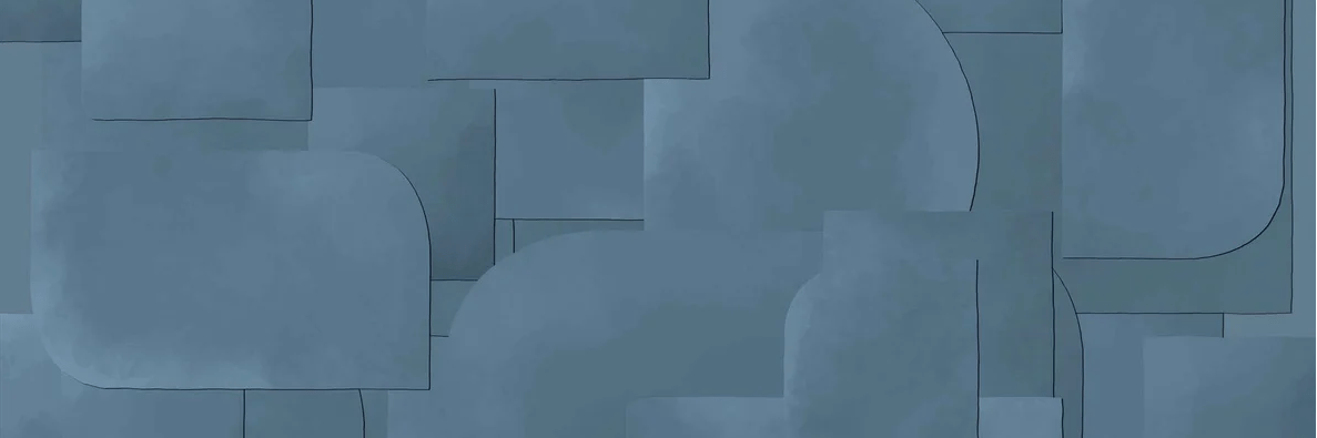 Papel pintado panorámico recortado azul