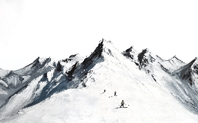 Papier peint ski alpinisme en montagne - Muralconcept