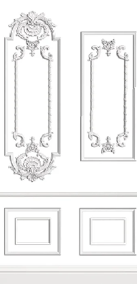 Papier peint trompe l’œil moulure blanche Chic Paris, XXL, tendance