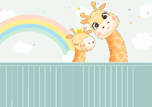 Papier peint chambre bébé scandinave girafe