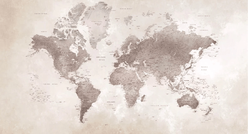 Papier peint carte du monde intemporel