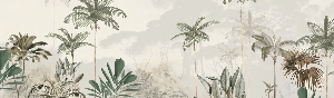 Papier peint panoramique jungle eden vert