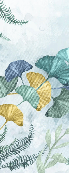 Papier peint wc ginkgo biloba japon
