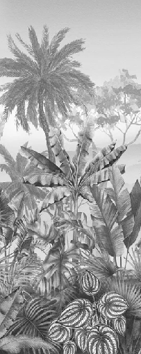 Papier peint tendance tropical bleu