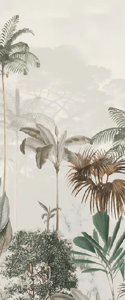 Papel pintado panorámico jungla eden verde