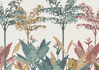 Papier peint panoramique jungle colorée, XXL, tendance