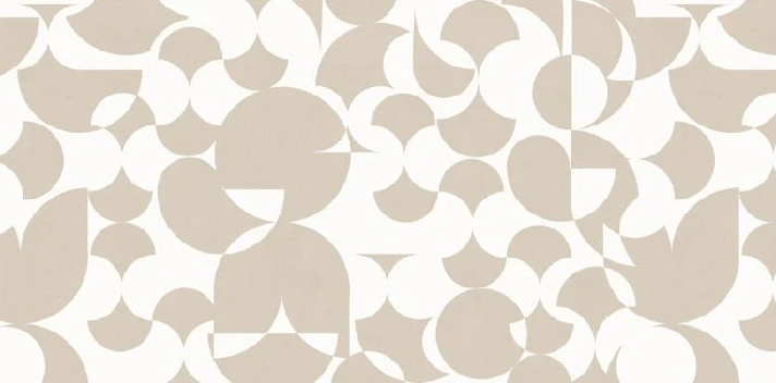 Papel pintado retro con motivos gráficos en color beige