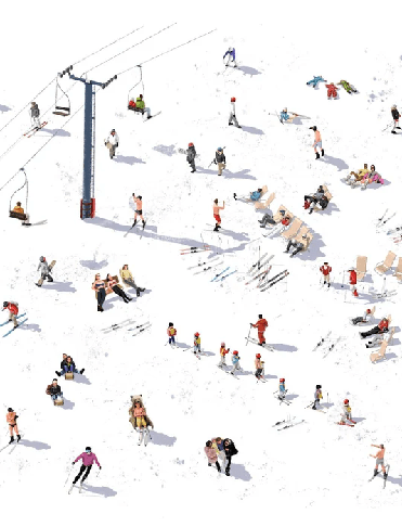 Papel pintado panorámico après ski