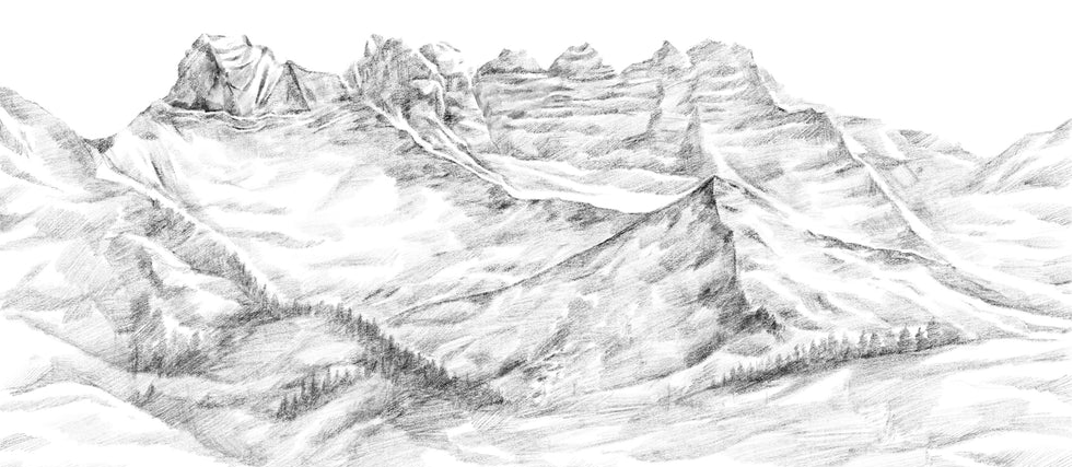 Papier peint montagne Suisse - Les dents du midi