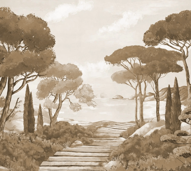 Papel pintado «Paseo por las calas monocromáticas»