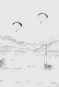 Papier peint Annecy - cimes & art en monochrome