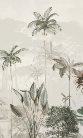 Papel pintado panorámico jungla eden verde