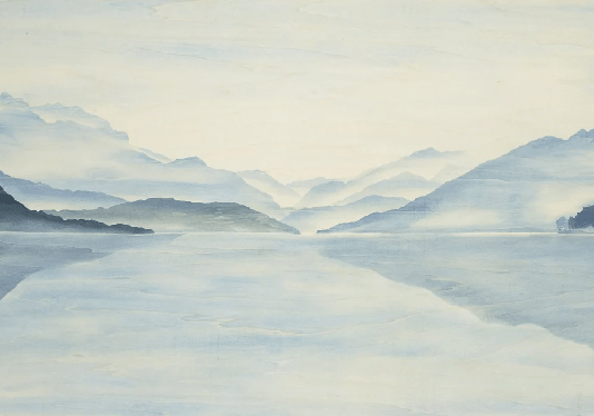 Papier Peint Vue Grand Albigny | Les Bleus du Lac®