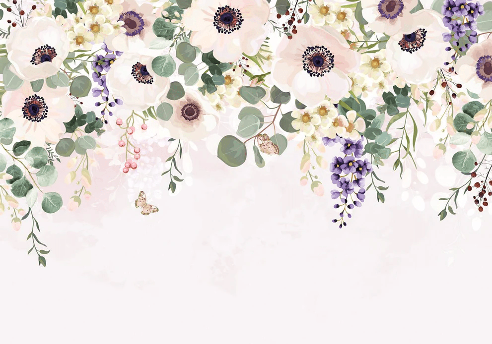 Papier peint fleurs merveilleuses - Muralconcept