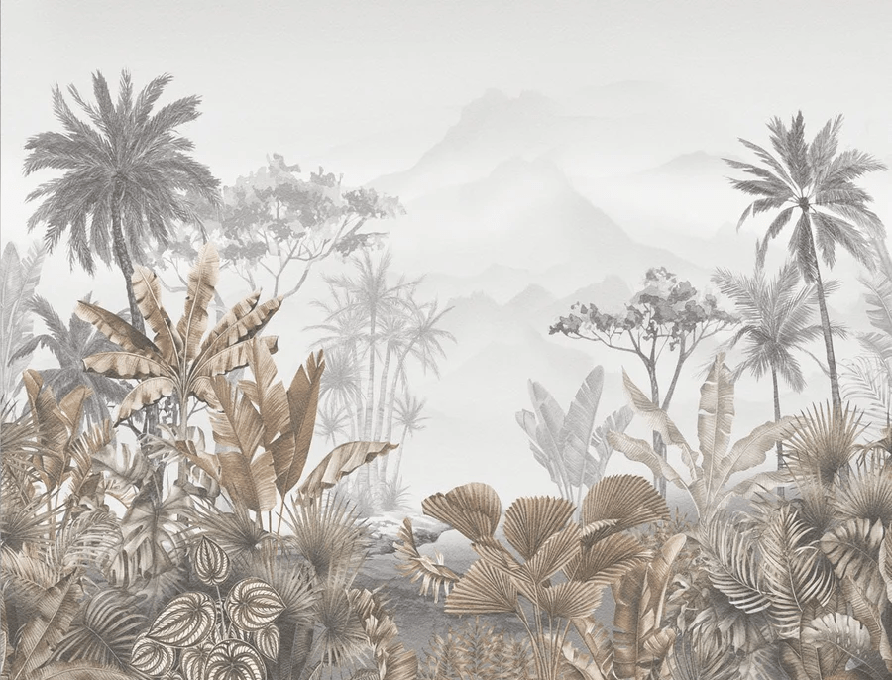 Papier peint tendance tropical sepia