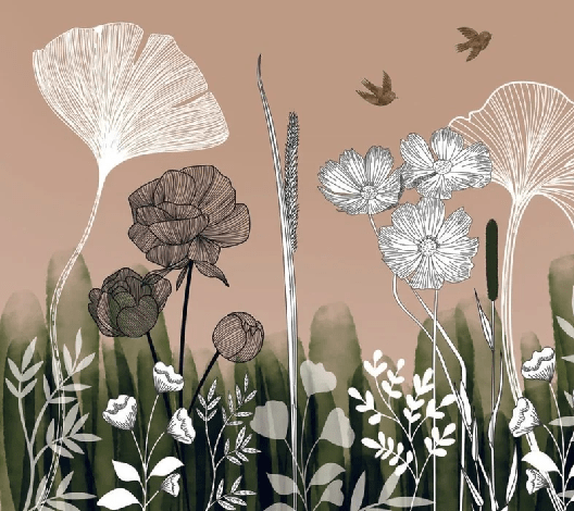 Papier peint panoramique floral addict