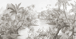 Papel pintado panorámico selva pintoresca