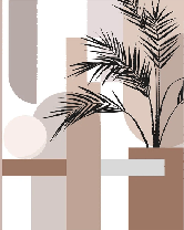 Papel pintado panorámico geométrico terracota