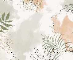 Papier peint panoramique aquarelle végétale - Muralconcept