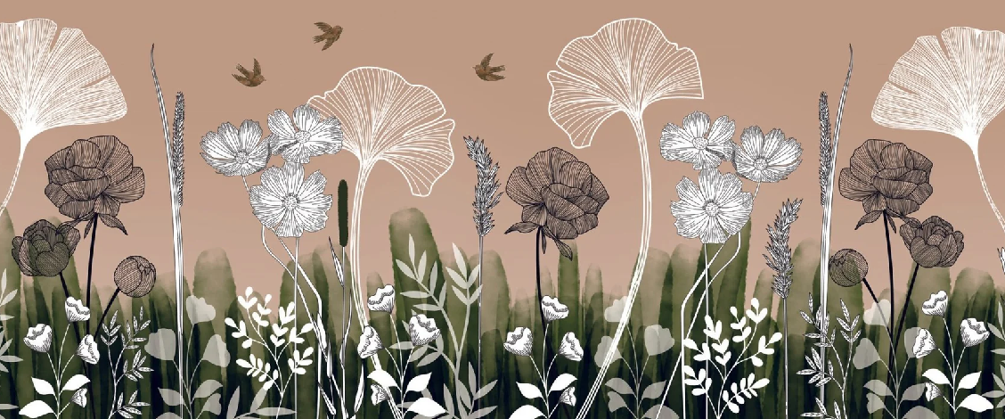 Papier peint panoramique floral addict