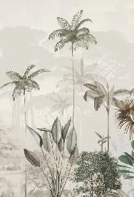 Papel pintado panorámico jungla eden verde