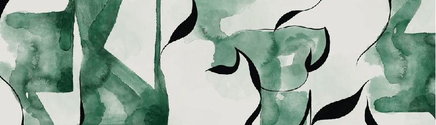 Papier peint abstrait moderne – Abstract Green Flow - Muralconcept