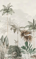 Papel pintado panorámico jungla eden verde