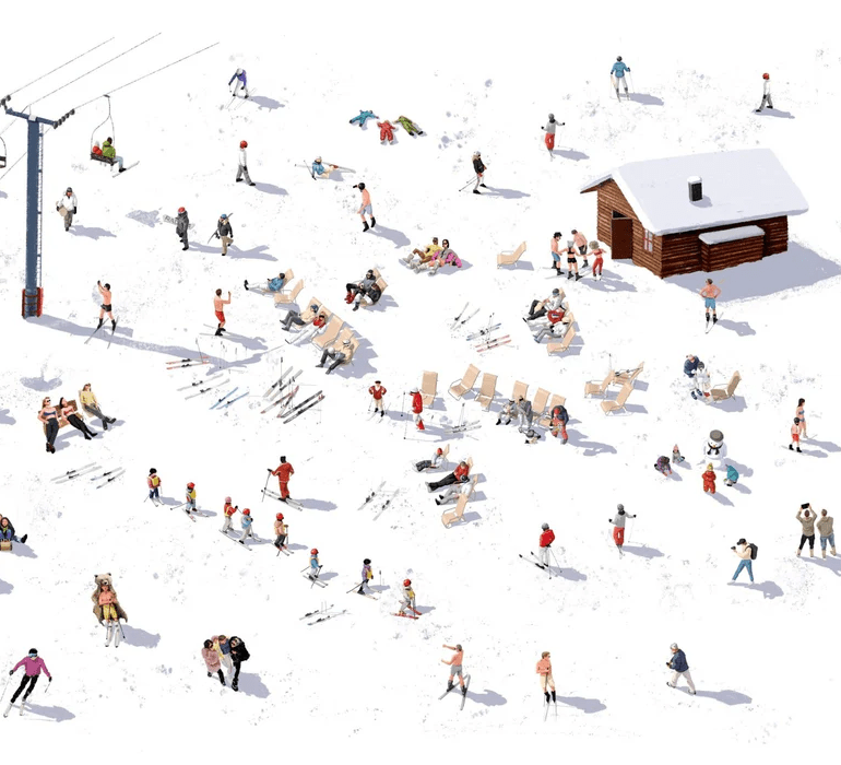 Papel pintado panorámico après ski