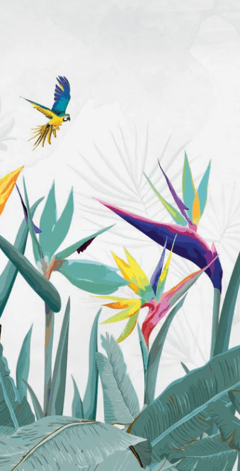 Papel pintado para baño exótico balata