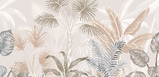 Papier peint panoramique jungle terracotta - Muralconcept