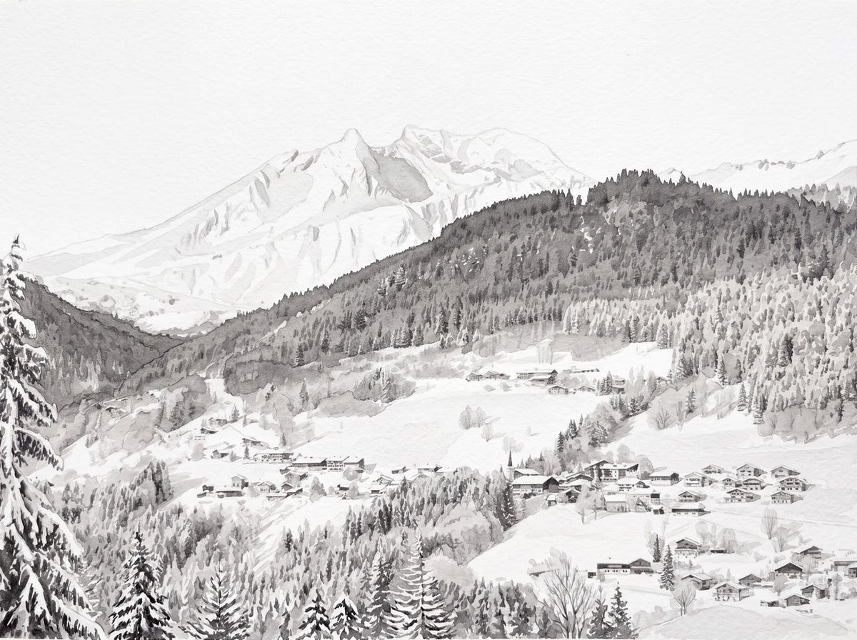 Papel pintado panorámico de Morzine: esquí, chalet, montaña