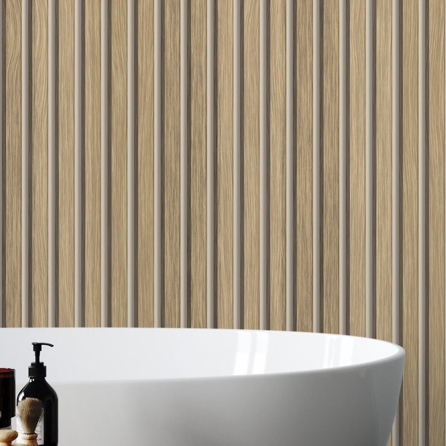 Papier peint tasseau de bois chêne effet fond beige, mural concept, tendance