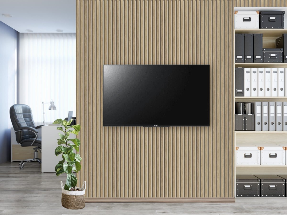 Papier peint tasseau de bois chêne effet fond beige, mural concept, tendance