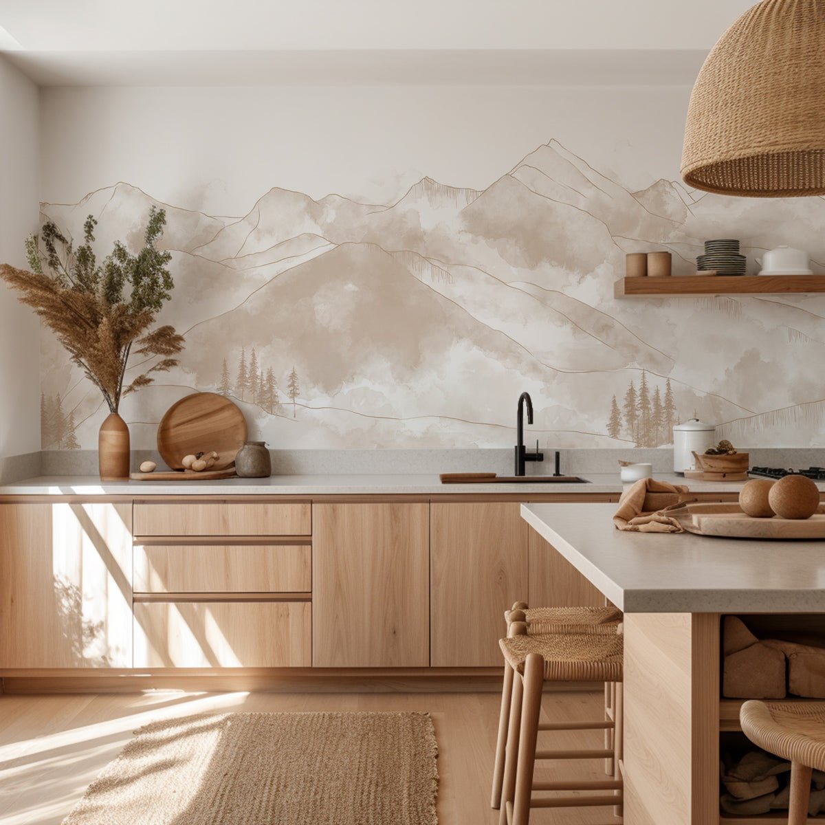 Papier peint panoramique Aravis sépia, XXL, tendance