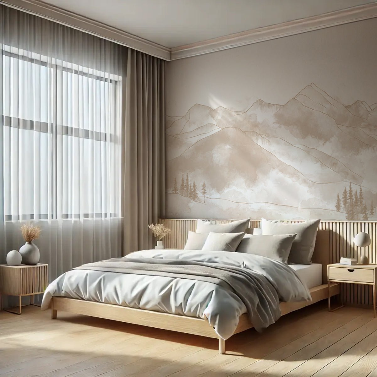 Papier peint panoramique Aravis sépia, XXL, tendance