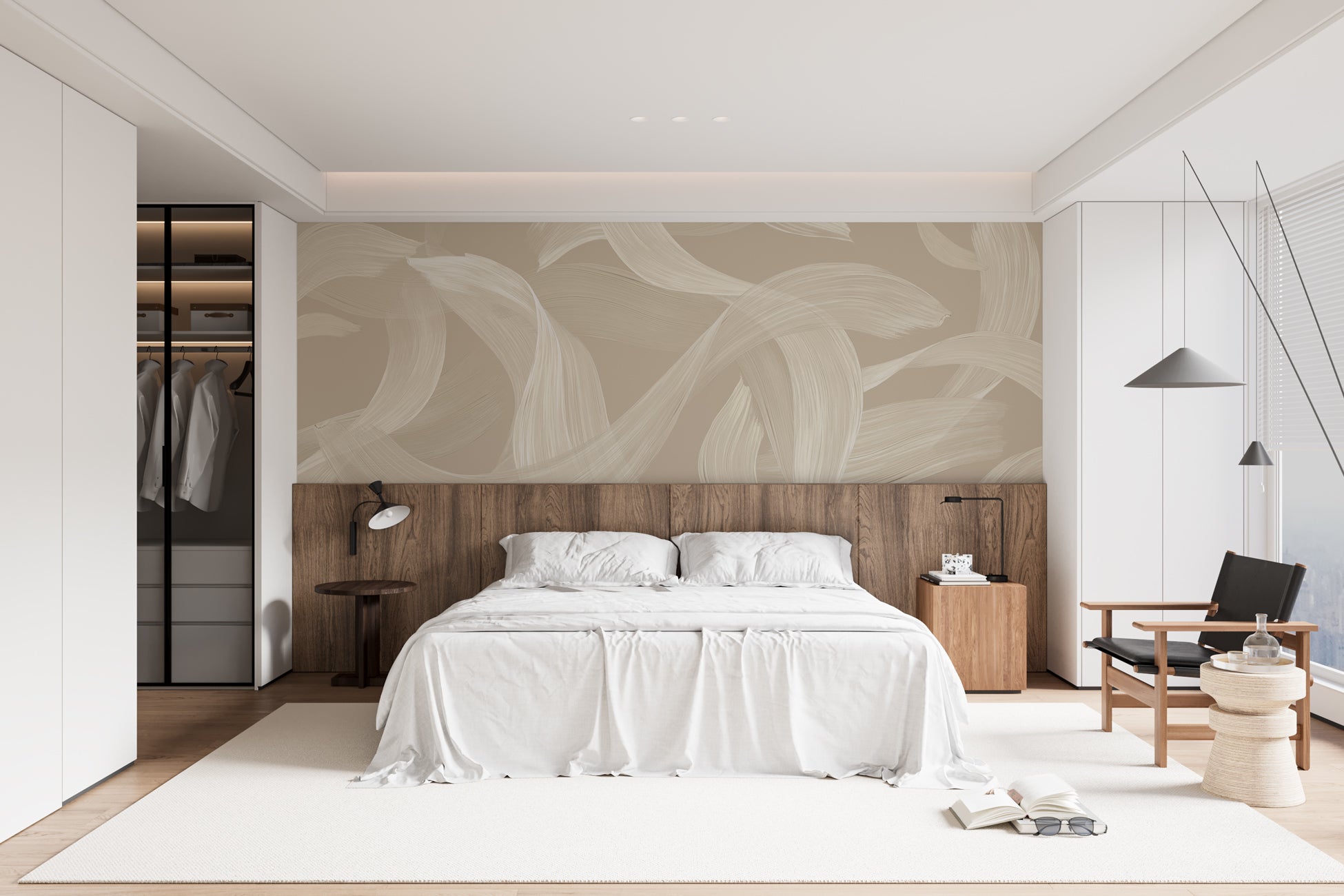 Papier peint contemporain – Beige vibration, XXL, tendance