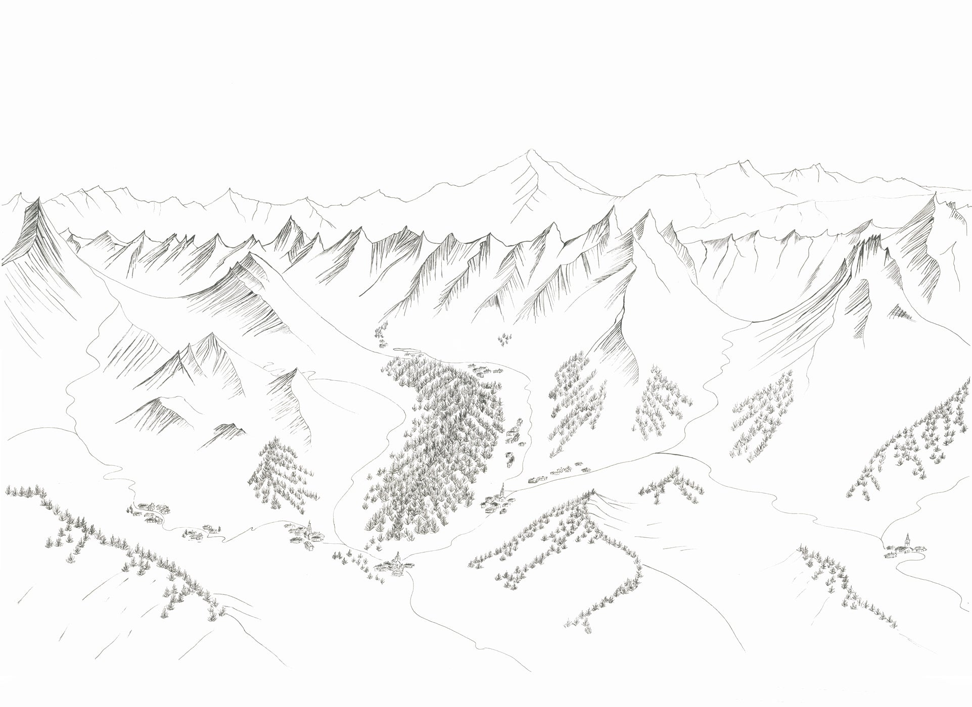 Papier peint en piste – La Clusaz, XXL, tendance