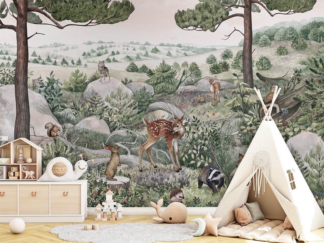 Papier peint croisée des biches, XXL, tendance