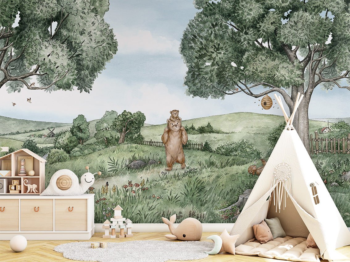Papier peint enfant frères des ours, XXL, tendance