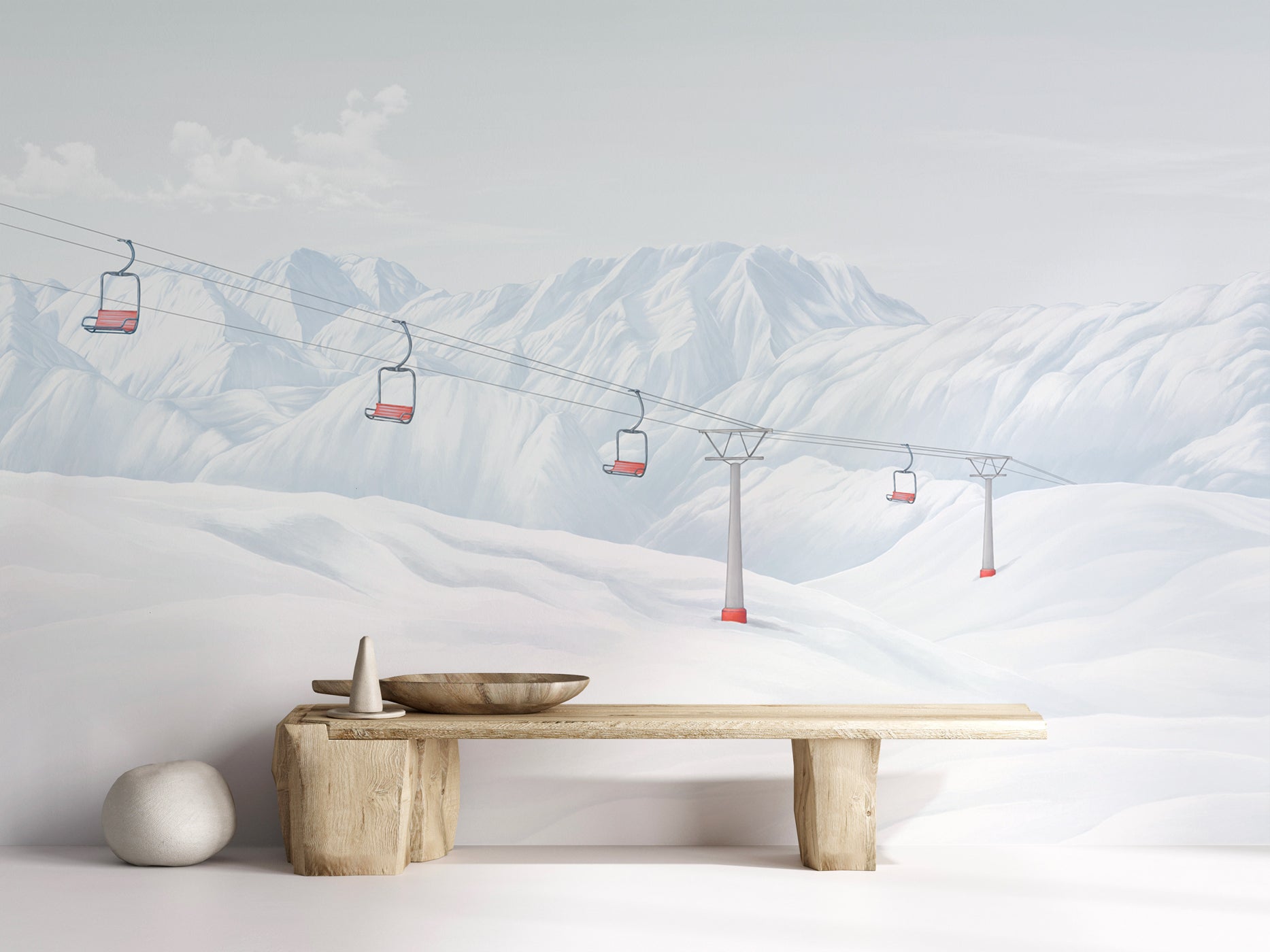 Papier peint panoramique Alpe Huez, mural concept, tendance